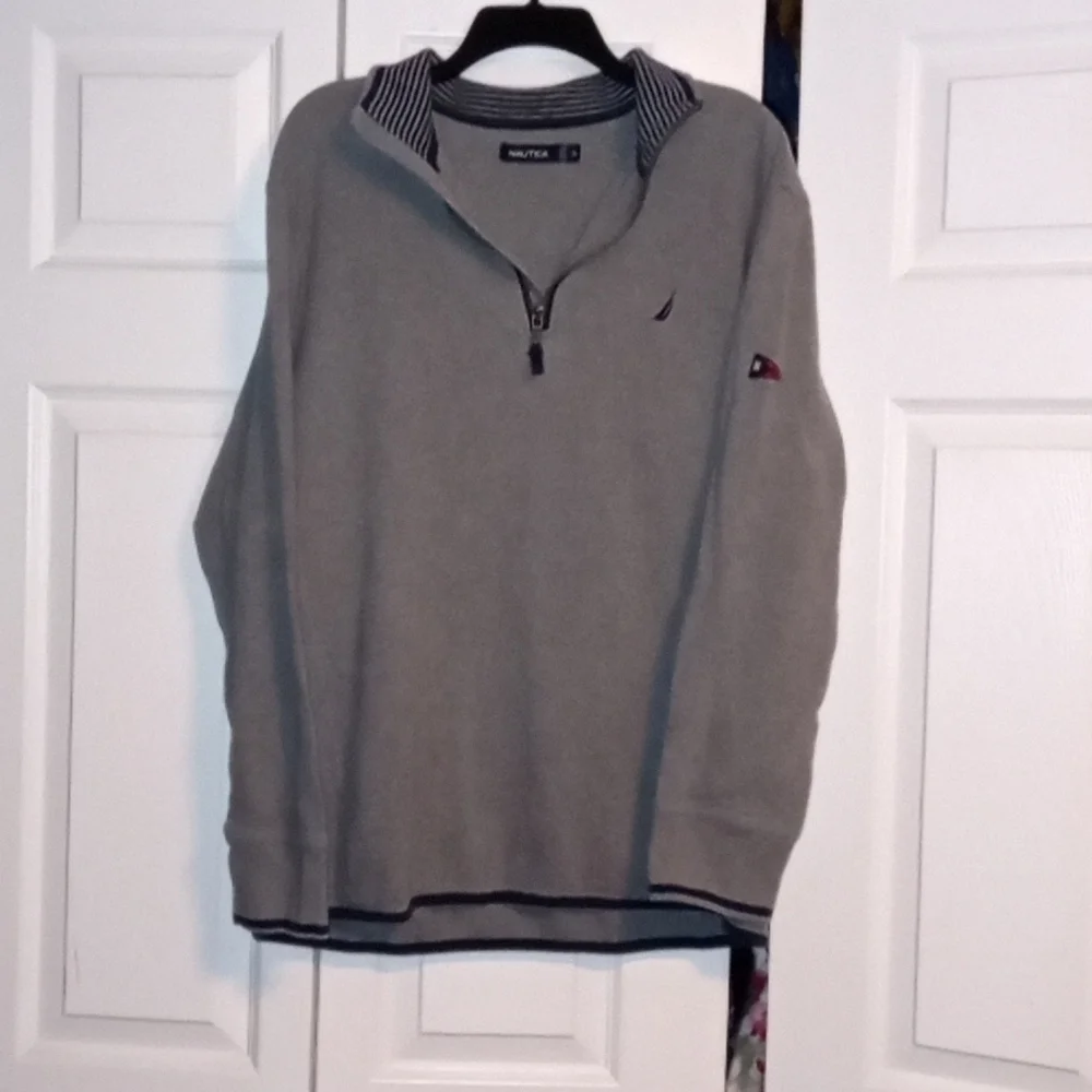 Nautica half zip gray heavy sweater